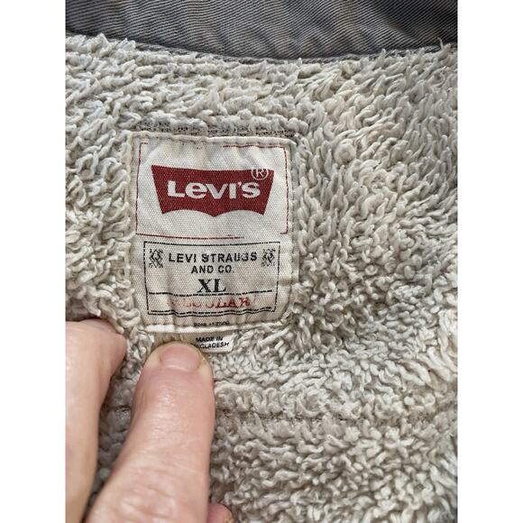 Vintage Levi’s Sz XL Thick Work Coat Fleece Lined Button, Pockets, LS Btn Close - Picture 4 of 8